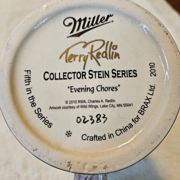 Miller Collector Stein Series - Evening Chores - Terry Redlin - Limited Edition - Picture 6 of 8